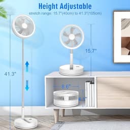 Stille Oscillerende Ventilator met Afstandsbediening - 9 Inch Mini-USB Tafelventilator met Timer - Draagbare Ventilator voor Slaapkamer, Kantoor en Camping — thumbnail 2