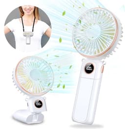 Draagbare Oplaadbare Ventilator met 180° Verstelbare Vouwfunctie - 6-snelheden, Stille Handventilator, USB Oplaadbaar, Weergave van Batterijniveau — thumbnail 5