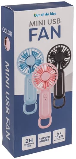 Mini USB-ventilator met karabijnhaak - oplaadbaar en draagbaar met 3 snelheden voor binnen en buiten — thumbnail 2