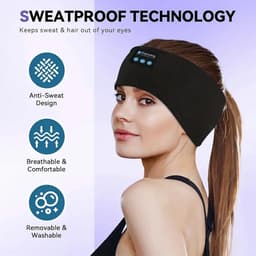 Draadloze Slaapkoptelefoon – Bluetooth Hoofdband voor Zijslapers – Ruisonderdrukking – Ultradun Ontwerp — thumbnail 4