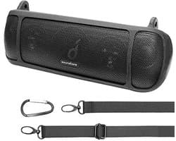 Siliconen hoes voor Bluetooth-luidspreker - Draagbare beschermhoes met karabijnhaak en schouderriem