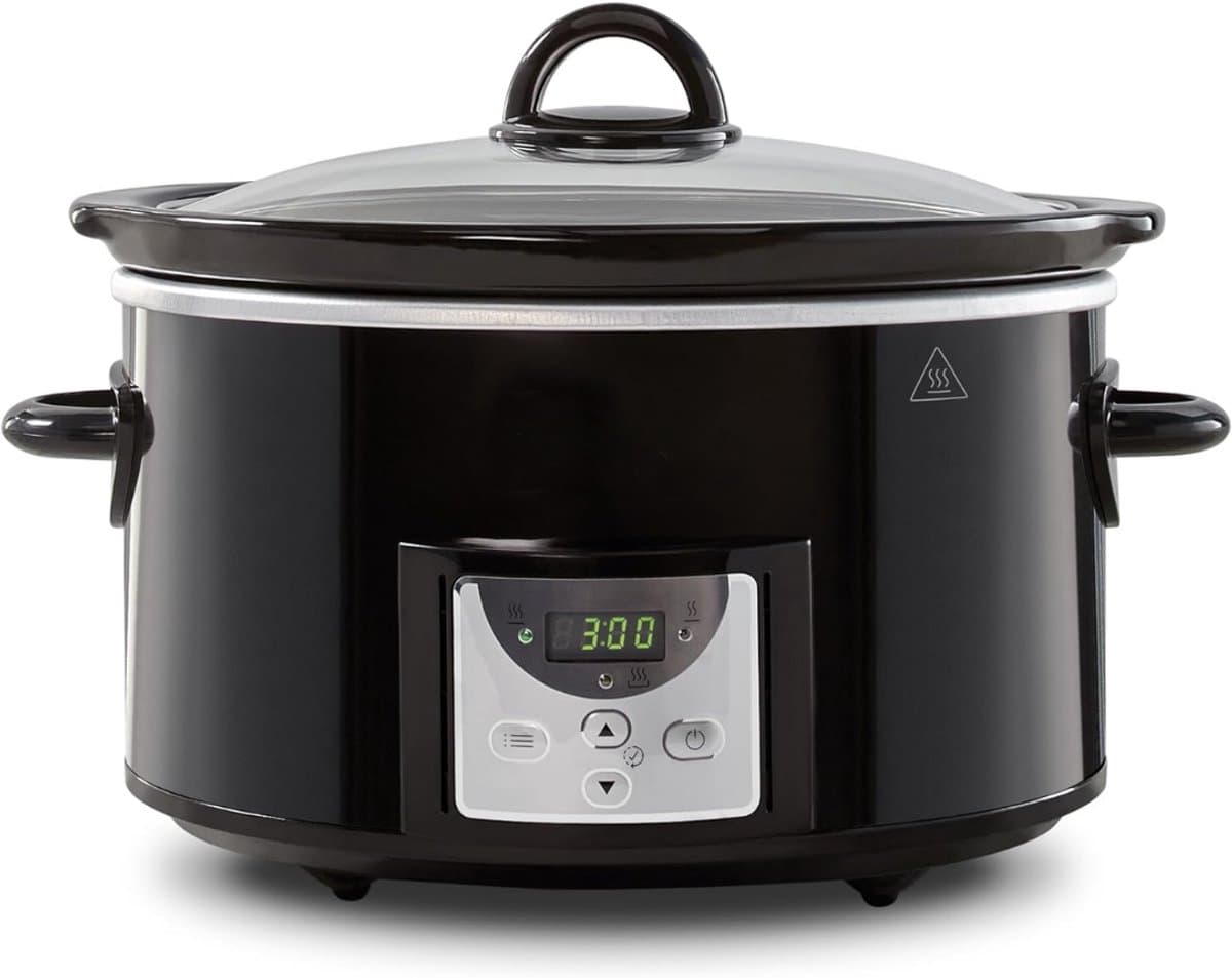 MMP® Slowcooker met timer - Slowcooker - Crockpot - Zwart - 31cm x 22cm x 30cm — afbeelding 1