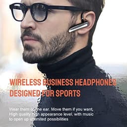 Sports Headset with Charging Case, Headsets for Mobile Phones Noise Cancelling Handsfree Earphone Built-in Microphone, Wireless One Ear Earphone for Business Sports — thumbnail 2