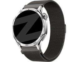 Bandz Smartwatch bandje Milanese 22mm - geschikt voor Huawei Watch GT 1/2/3/4/5/6 (Pro) - 46mm, Suunto 9 Peak (Pro)/Vertical/Race(2)/Run - 46mm, Amazfit Bip 5/6/Balance(2)/GTR 2/3/4 - 46mm, OnePlus Watch 1/2/3 - 46mm - Titanium Grijs