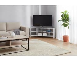 Luxe TV-Meubel Wit 114 cm – Modern Tv Kast met Open Opbergvakken – Compact TV Cabinet voor Woonkamer – Ruimtebesparend Lowboard voor 32-55 inch Televisies