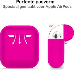 Hoesje - Geschikt voor Apple Airpods 2 - Siliconen Hoes met Clip - Silicone Case Cover - Donkerroze — thumbnail 4