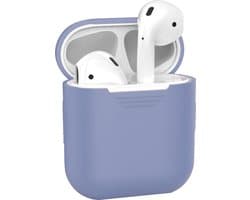 Hoesje - Geschikt voor Apple Airpods 2 - Siliconen Hoes met Clip - Silicone Case Cover - Lila