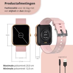 Nexvex® Deluxe Smartwatch voor Dames - Sporthorloge met Hartslagmeter - Bloeddrukmeter - Stappenteller - Sport Horloge met Belfunctie - Smart Watch Saturatiemeter - Zaklamp - Yoga - Bluetooth Activity Tracker - Android/iOS - 2.0 Inch - Rosé — thumbnail 3