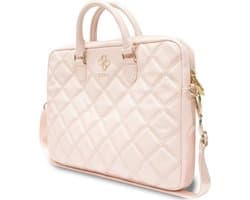 GUESS Quilted 4G Metal Logo Laptop Tas - 15/16 inch - Roze