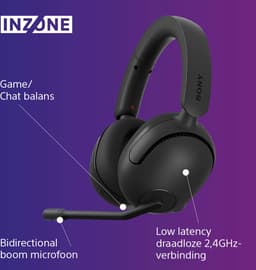 Sony INZONE H5 – Draadloze Gaming Headset - Zwart - PS5/PS4 — thumbnail 6
