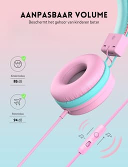 Intelectro Kinderheadset - Een Veilige en Krachtige Luisterervaring voor Kinderen! - Gehoorbescherming - Immersieve Geluidskwaliteit - Opvouwbaar - Verstelbare Hoofdband - Roze - Levering Sneller dan Aangegeven! — thumbnail 4