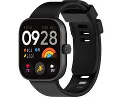 Strap-it Smartwatch bandje - Siliconen bandje met druksluiting geschikt voor Redmi Watch 4 / Xiaomi Smart Band 8 Pro / Xiaomi Smart Band 9 Pro (zwart)