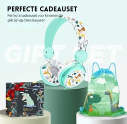 StayPowered Kinderheadset - Schattige Dinosaurusontwerp voor Comfortabel Luisterplezier! - Geïntegreerde Microfoon - Inclusief Geschenkdoos - Uitgebreide Volumecontrole - Schattig Cartoondesign - Wit - Levering Sneller dan Aangegeven! — thumbnail 2