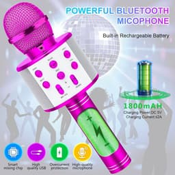 Karaoke microfoon voor kinderen, bluetooth microfoon voor kinderen, karaoke 4-in-1, geweldig als speelgoed voor jongens en meisjes vanaf 4 jaar — thumbnail 3