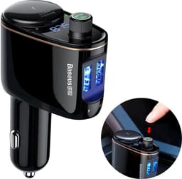 Baseus Bluetooth Muziek FM Transmitter Autolader 2x USB 3.4A Zwart — thumbnail 4