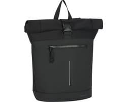 New Rebels Bruce New York Zwart 21L Rolltop Rugzak Waterafstotend Laptop 15.6