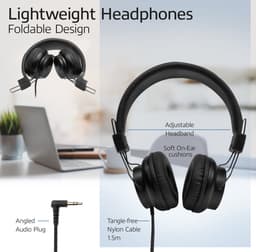 ACT Koptelefoon met draad 1,5m | Opvouwbare hoofdtelefoon met kabel | 3,5mm audiokabel | AC9300 — thumbnail 4