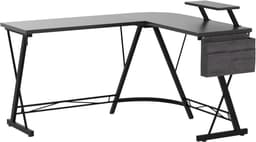 ODK speeltafel, bureau L-vorm, bureau zwart met ronde hoek, speeltafel met monitorplank, 147 x 120cm — thumbnail 2