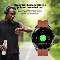 FlinQ Smartwatch Spectrum - AMOLED scherm - Smartwatch dames & heren - Smartwatch android - Smartwatch kinderen - 45mm - Rood — thumbnail 5