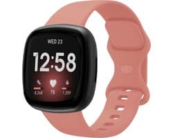 Strap-it Smartwatch bandje - siliconen horlogebandje geschikt voor Fitbit Versa 3 / Fitbit Versa 4 / Fitbit Sense / Fitbit Sense 2 - roze - Maat: Maat L