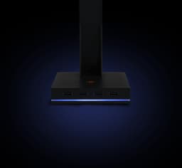 Dutch Originals Headset Stand - LED-licht - Zwart - Anti-slip - 4 USB 2.0 Ports, 12 x 12 x 25.3 cm — thumbnail 5