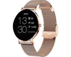 XCOAST Design Dames / Heren - Smartwatch - SIONA 2 - Rose Goud - Metalen armband