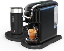 HiBrew - Koffiezetapparaat 5-in-1 – Koffiemachine + Melkschuimeren en onderlegger – Meerdere Capsules – Koffiepadmachine - Heet/Koud – 19Bar – 1450W – Zwart — thumbnail 1