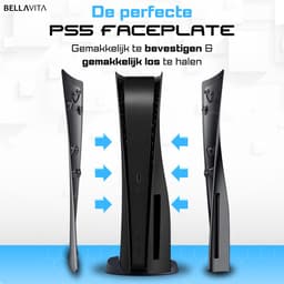 BELLAVITA ® PS5 Faceplate - NIET GESCHIKT VOOR DE PS5 SLIM - Disk Versie - Disk Version - Playstation 5 faceplate - Playstation 5 - Faceplates - PS5 Accessoires - Zwart - Matte Black - Cover - Skin - Sinterklaas - Black Friday - Kerst - Kerstmis — thumbnail 3