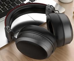 Over Ear Koptelefoon Draadloos - Active Noise Reduction - Draadloze Headset - Bluetooth - Lange batterij duur - Bedraad of draadloos - Kristalheldere Gesprekken - Zwart — thumbnail 3