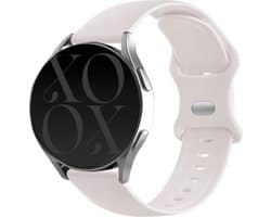 xoxo Wildhearts siliconen smartwatch bandje 20mm - Geschikt voor Samsung Galaxy Watch 7 / 6 / 6 Classic / Watch 5 / 5 Pro / Watch 4 / 4 Classic / Watch 1 42mm / Watch 3 41mm / FE - Polar Unite / Pacer / Ignite 1-3 / Amazfit GTS 1-2-3-4 / Bip - Beige