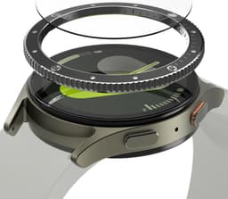 Ringke Bezel Styling + Tempered Glass Geschikt voor Samsung Galaxy Watch 7 44MM - RVS Watch Cover + Screen Protector - 44-99 Zwart — thumbnail 1