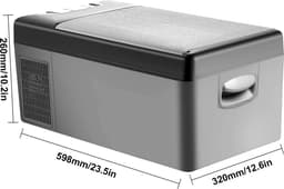 Mini Koelkast - Koelkast - Kleine Koelkast - Kleine Koelkast Met Vriesvak - Mini Vriezer - Auto Koelkast - 15 L - 12/24V - Grijs - 60x32x26 cm — thumbnail 5