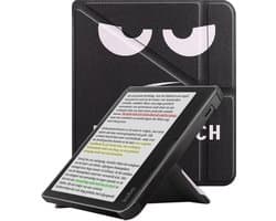 Hoes Geschikt voor Kobo Libra Colour Hoesje Bookcase Cover Book Case Hoes Sleepcover Trifold - Don't Touch Me