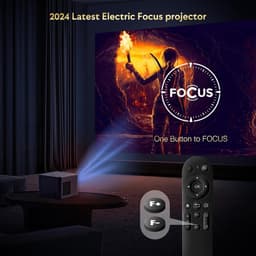 4K Elektrische Focus 6D 4P Keystone Correctie Zoom Ondersteund 5G WiFi Bi-Channel Bluetooth Native 1080P Mini LED Projector Compatibel TV Stick Smartphone Tablet Laptop Mini Beamer — thumbnail 3