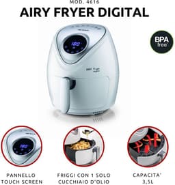 Ariete 4616/03 Enkel 3,5 l Vrijstaand 1300 W Heteluchtfriteuse Zilver, Wit — thumbnail 2
