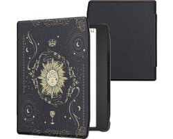 kwmobile e-reader hoesje geschikt voor Pocketbook Era / Era Color hoes - E reader flip case met magnetische sluiting - Ereader cover - Tarotkaart design in donkerblauw / geel / zwart