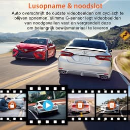 3-Kanaals Auto Dashcam - Full HD Voor- Achter- en Interieurregistratie - Infrarood Nachtzicht - Bewegingsdetectie - Compact en Discreet Ontwerp - Parkeermodus - Auto Beveiligingscamera — thumbnail 2