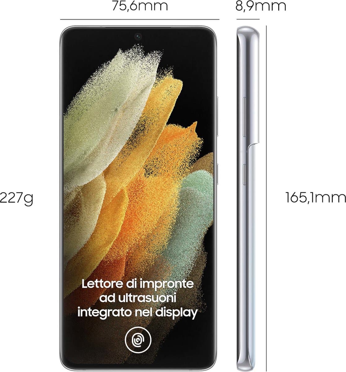 Samsung Galaxy S21 Ultra 5G SM-G998B 17,3 cm (6.8") Dual SIM Android 11 USB Type-C 12 GB 256 GB 5000 mAh Zilver — afbeelding 1