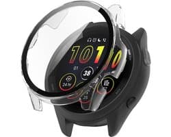 Strap-it Bescherm Hoesje met Glasplaat – Geschikt voor Garmin Forerunner 265 – Transparant – Case met Screen Protector