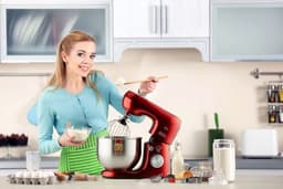 Keukenmixer - mixer met mengkom - 800W - rood — thumbnail 4