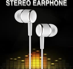 Bedrade oortjes - In Ear Oordopjes - Oortjes met Draad en Microfoon - Extra Bass - 3,5mm Jack Aansluiting - 120cm kabel - Wit — thumbnail 4