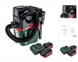 Metabo AS 18 L PC Compact accustofzuiger 18 V 6 l IPX4 stofklasse L nat en droog + 2x accu 5,5 Ah + oplader