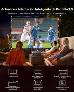Beamer Draagbaar - 1200 ANSI Lumen - 1920 x 1080 Resolutie - LCD Scherm - Bluetooth En HDMI - Voor Thuisbioscoop En Presentaties — thumbnail 4
