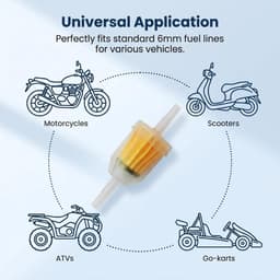 6 stuks universele brandstoffilter, benzinefilterset voor motorfiets, scooter, grasmaaier, bromfiets, auto, in-line - ShopVlot — thumbnail 4