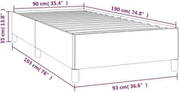 Bedframe, donkergrijs, 90 x 190 cm, stof voor logeerkamer, familiebed, bedframe, slaapkamer, hotel, logeerkamer — thumbnail 5