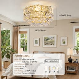 Ventilator Met Appbediening – 19 Inch – Metaal En Glas – Goud – Plafondventilator Met Verlichting En Omkeerfunctie — thumbnail 3
