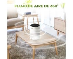 Luchtreiniger - Air cleaner - Airpurifier - Air purifier met HEPA CADR Filter - 225m ³/u tot 24 m² - LED-display - ABS en PP - ≤ 60dB - 25W - Wit