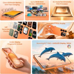 OUKITEL P2 Plus Smartphone 5G - 6,7" - 36GB RAM - 256GB ROM - Android 16 - 5000mAh 45W - GPS NFC OTG - mobiele telefoon - Oranje — thumbnail 2