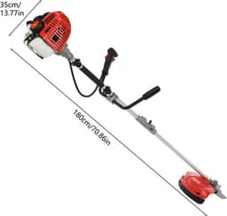 Grasmaaier Benzine 2,2 kW 52cc - 32 cm Maaibreedte - ABS Metaal - Voor Kleine Tuinen - Bosmaaier — thumbnail 3
