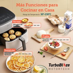 Airfryer 6 liter 1725W met 9 functies stille heteluchtfriteuse met antiaanbaklaag en digitale temperatuurregeling zwart — thumbnail 3